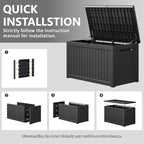 280 Gallon Outdoor Storage Box, Resin Deck Boxes Indoor and outdoor, Waterproof - Image 7