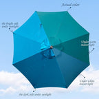 9' Outdoor Patio Umbrella, Outdoor Table Umbrella, Yard Umbrella, Market - Image 2