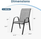 DIFY Patio Chairs Set of 6, Stackable Outdoor Dining Chairs Set - Image 3