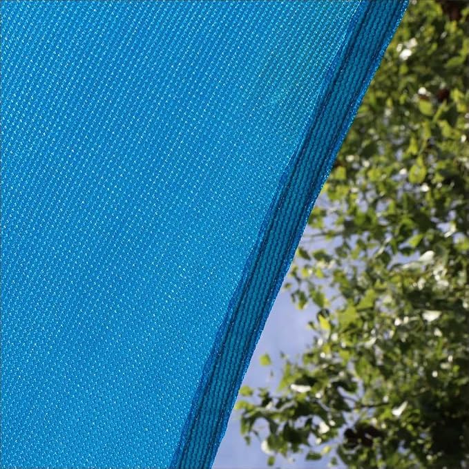 Amgo Custom Size 6' x 17' Blue Rectangle Square Sun Shade Sail UPF50+ AGTAPR0810 - Image 9