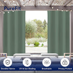 PureFit Outdoor Curtains for Patio Waterproof Weatherproof Outside Curtains | - Image 3