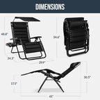 Best Choice Products Oversized Padded Zero Gravity Chair w/Canopy Headrest Cup - Image 2