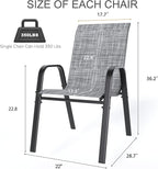 Outdoor Patio Chairs Set of 8 Stackable Dining Chairs All-Weather Textilene - Image 2