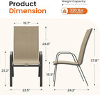 JEAREY Patio Dining Chairs Set of 6, Outdoor Stackable Dining Furniture Set - Image 3