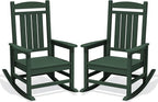 Oversized Outdoor Rocking Chairs Set of 2, HDPE Porch Rocker by KINGYES