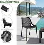 4 Pack Outdoor Patio Chairs, Plastic Dining Chairs, No Assembly, Plastic Chairs - Image 6