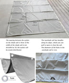 Retractable Wave Shade Cloth Waterproof 8' x 12' Sun Shade Sail Waterproof - Image 4