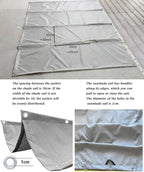 Retractable Wave Sun Shade Cloth 7' x 29' Sun Shade Sail Waterproof Polyester - Image 4