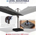 10' X 10' Patio Umbrella Cantilever Outdoor Rectangle Umbrella, Heavy Duty - Image 6