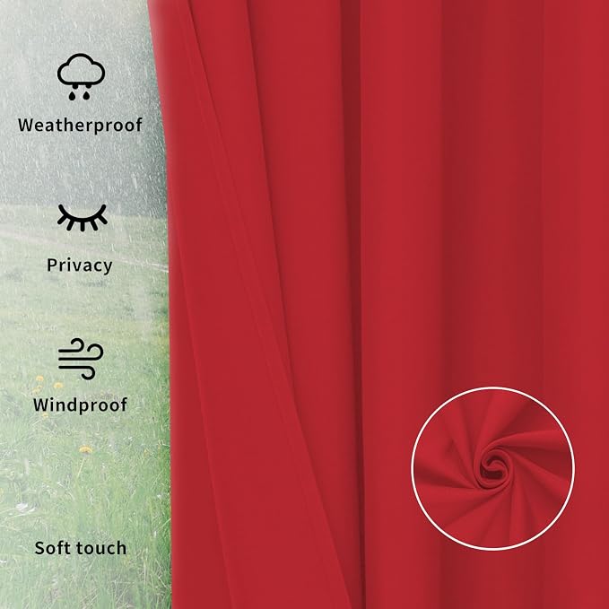 Easy-Going Outdoor Curtains for Patio 1 Panel, 54x96 inch, Weatherproof Privacy - Image 6