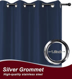 Grommet Outdoor Curtains for Patio Waterproof 8 Pcs 54x95 In Navy | - Image 2
