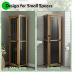 Tall Outdoor Storage Cabinet, Weatherproof Wooden Garden Potting Bench - Image 3
