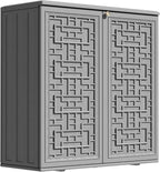 ZZM HDPE Outdoor Storage Shed, Outdoor Plastic Storage Cabinet, Horizontal by ZZM