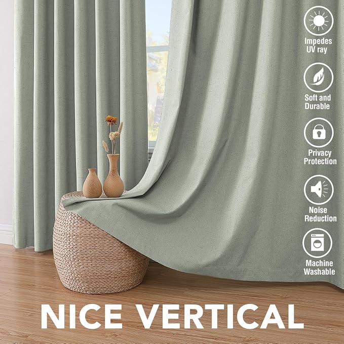 H.VERSAILTEX Linen Curtains 100% Blackout Curtains - Image 7