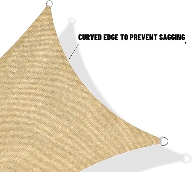 SUNNY GUARD Custom Size 7'x10'x11.2' Sand Sun Shade Sail Right Triangle UV - Image 7