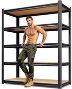 71.2" H Storage Shelves, 5 Tier Adjustable Wood Garage Shelving, Utility Tall by KORVENA