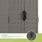 Suncast 22 Cu Ft, Vertical Storage Shed, Pad-Lockable Double Doors - Image 8