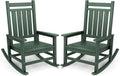 SERWALL Outdoor Rocking Chair Set of 2, HDPE Rocker by SERWALL