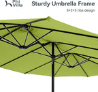 PHI VILLA 15ft Large Outdoor Patio Umbrella - Image 8