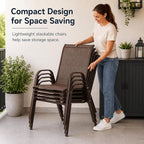 Patio Chairs Set of 4, Stacking Patio Chairs - Image 5