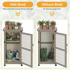 PetsCosset Small Outdoor Storage Cabinet, Wood & Plastic Potting Bench Table - Image 4