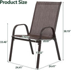 Majnesvon Outdoor Patio Chairs Set of 8, Stackable Patio Chairs, Front Porch - Image 2