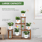 Wood Plant Stand Indoor Outdoor Multi Tiered Plant Shelf Holder | Corner High - Image 3