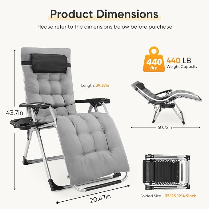 NEWBULIG Zero Gravity Chairs Set of 2 - Image 2