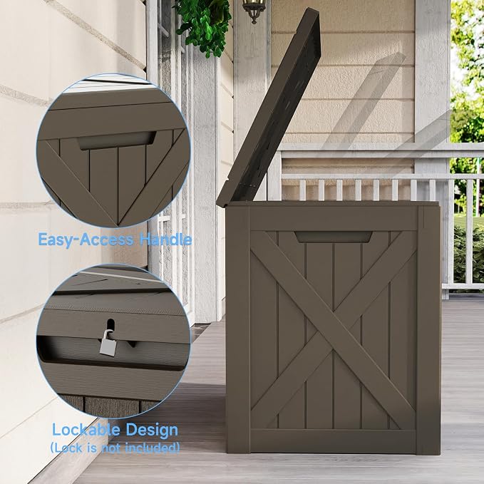 35 Gallon Outdoor Storage Box Waterproof Weatherproof Deck Box | Lockable - Image 4