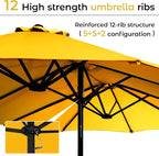 DomeShade 15FT Double-Sided Patio Umbrella - Image 7