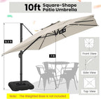 Hoteel Outdoor Patio Umbrella - 10ft Cantilever Umbrella - Image 6