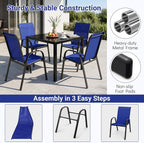 Tangkula Stackable Patio Dining Chairs Set of 4, Outdoor Armchairs - Image 8