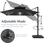 Best Choice Products 9x12ft LED Cantilever Patio Umbrella w/Base Included & - Image 5