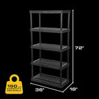 CENTREX 5-Tier Heavy Duty Plastic Storage Shelves - Image 3