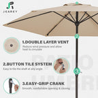 JEAREY 7.5 ft Outdoor Patio Umbrella, Table Umbrella, Tilt & Crank lift - Image 5