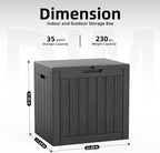 DRATO 35 Gallon Outdoor Storage Box Waterproof, Lockable Resin Deck Box - Image 2