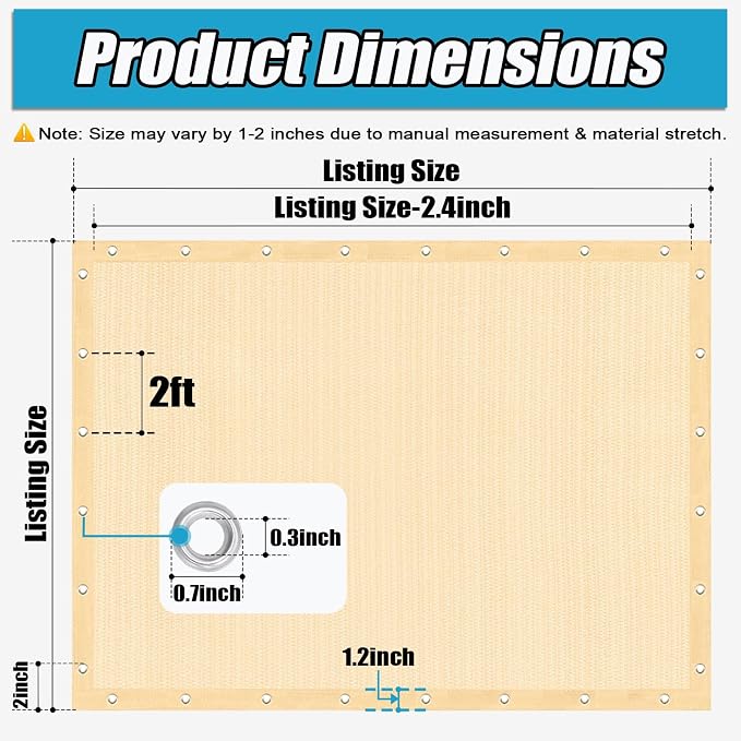 Amagenix Sun Shade Cloth Privacy Screen - Image 3