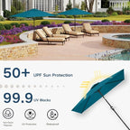 6.5' x 10' Rectangular Patio Umbrella Large Outdoor Market Umbrella w/UV - Image 6
