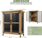 Ketive Outdoor Storage Cabinet, Wood & Metal Small Garden Tool Storage Cabinet - Image 4