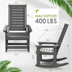 GREENVINES Outdoor Rocking Chairs Set, 2 Rockers w/ 1 Side Table - Image 3
