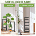 iDavosic.ly Plant Stand Indoor Outdoor, 6 Tier Iron Corner Shelf, Folding Multi - Image 9