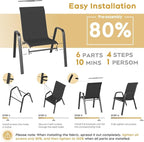 Patio Dining Chairs Set of 8 Outdoor Stackable Dining Chairs - Image 6