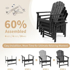 Oversized Stackable Adirondack Chair Set of 4, HDPE Fire Pit Chair | All-Weather - Image 6