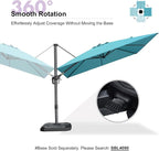 PURPLE LEAF Patio Outdoor Umbrella 9' x 9' Square All-Weather Turquoise | Large - Image 8