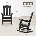 LUE BONA Rocking Chair Outdoor, Weather Resistant Poly Plastic Rocker Chairs - Image 2