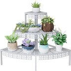 3-Tier Semi-Circular Metal Plant Stand, Quarter Round Rack | Semi-circular - Image 6