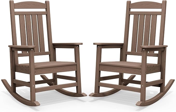 SERWALL Outdoor Rocking Chair Set of 2, Patio Rocking Chair, Porch Rocker by SERWALL