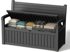 120 Gallon Outdoor Storage Bench, Lockable Patio Storage Bench, by KFY
