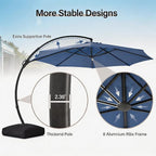 Outdoor Patio Umbrella with Base included, 11 FT Deluxe Curvy Cantilever - Image 7