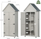 Outdoor Storage Shed with Floor & Adjustable Shelves, Wooden Garden Tool - Image 3
